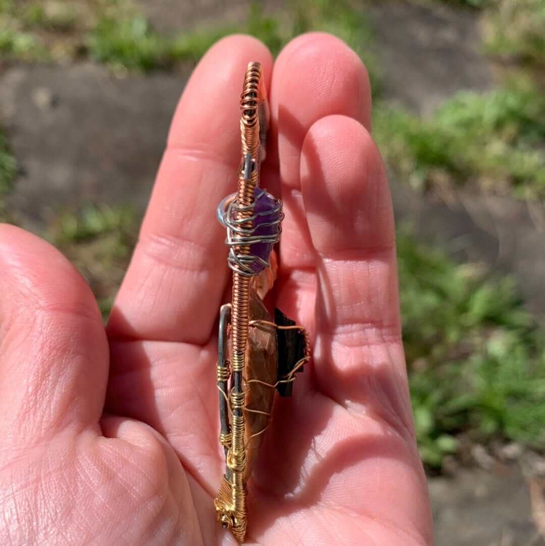 Double Arrow Wire Wrapped Pendant - Innovated Visions Jewelry