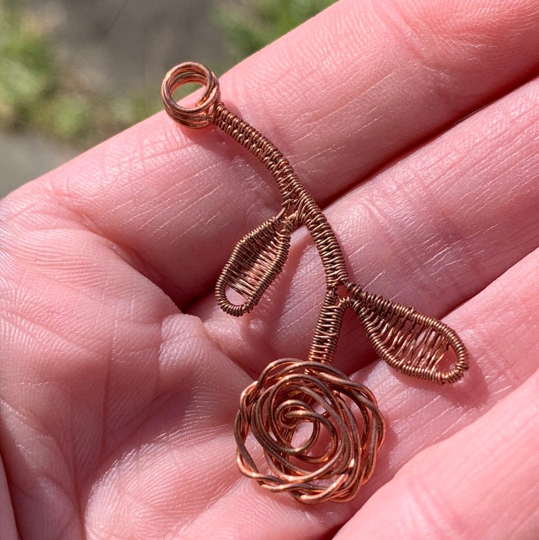 Medium Copper Rose Pendant - Innovated Visions Jewelry