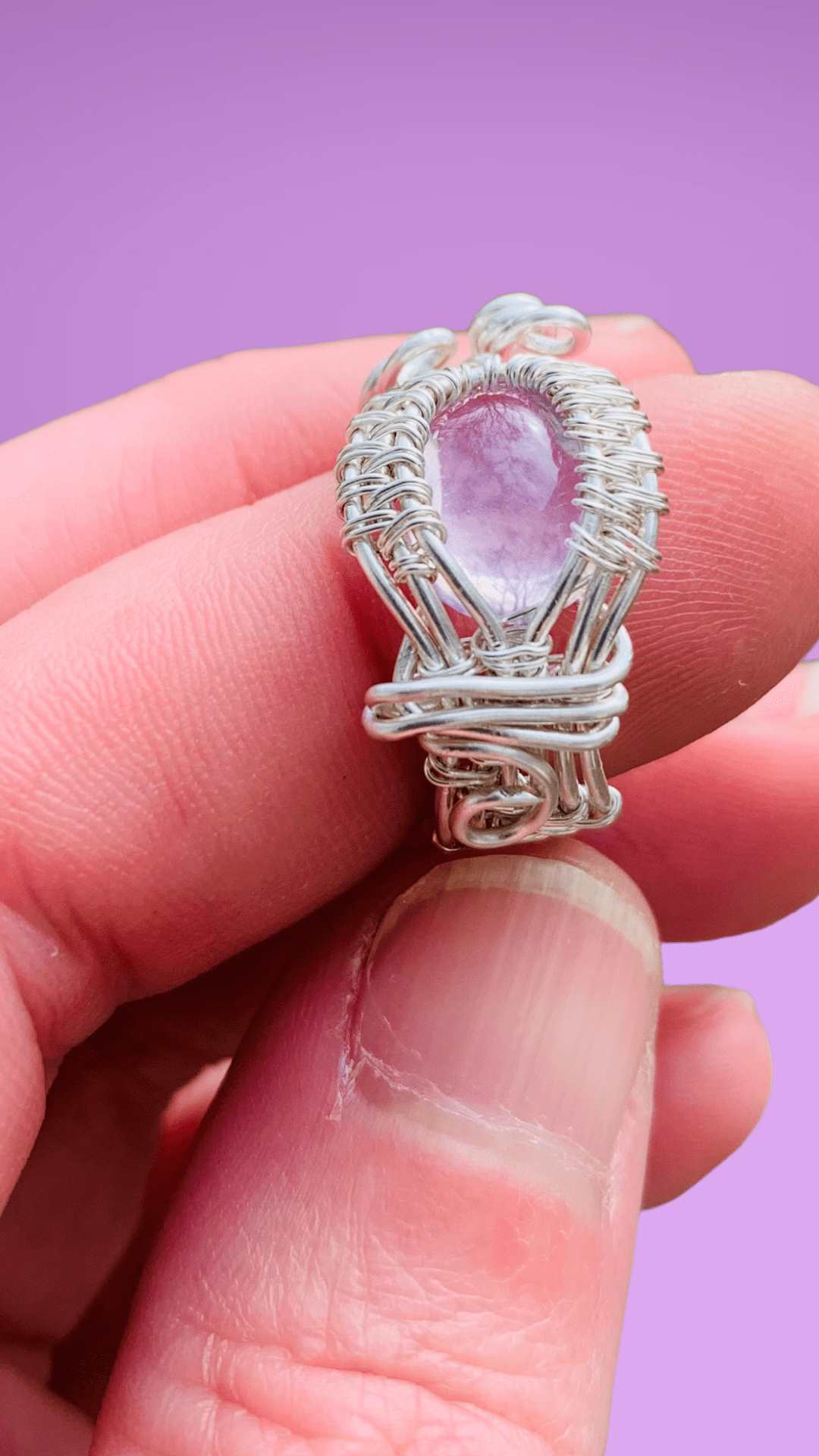 Sterling Silver Amethyst Wire Wrapped Ring - Innovated Visions Jewelry